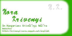 nora krivenyi business card